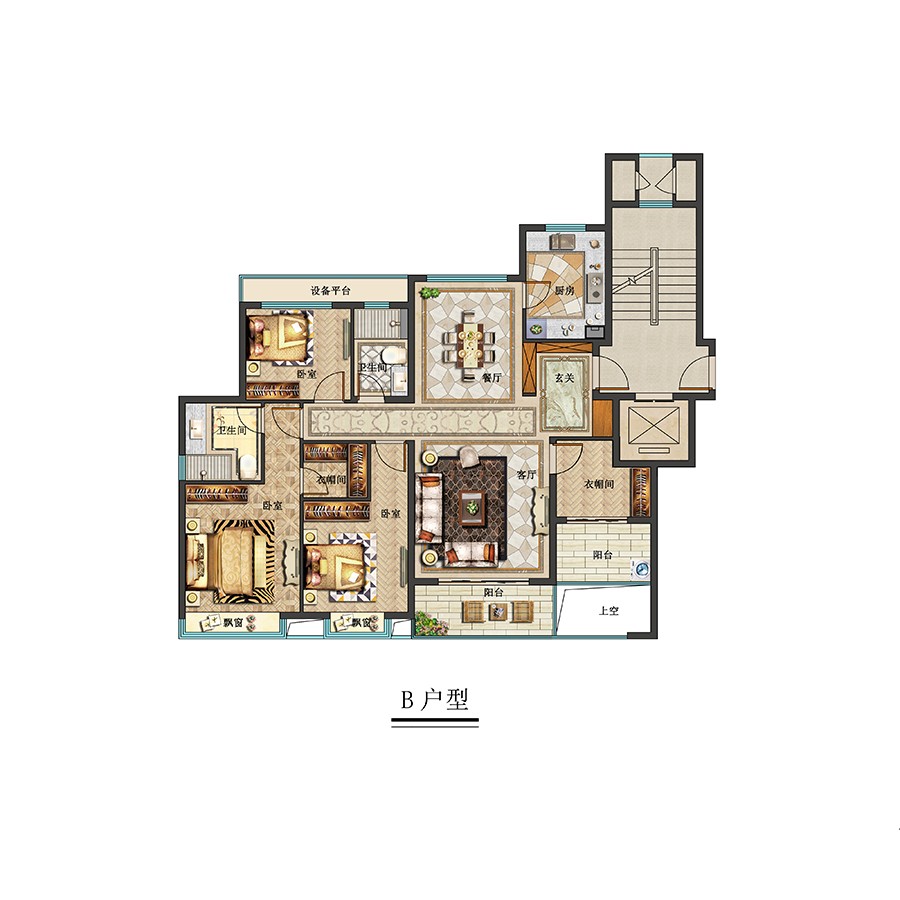 B戶型 建筑面積:135㎡