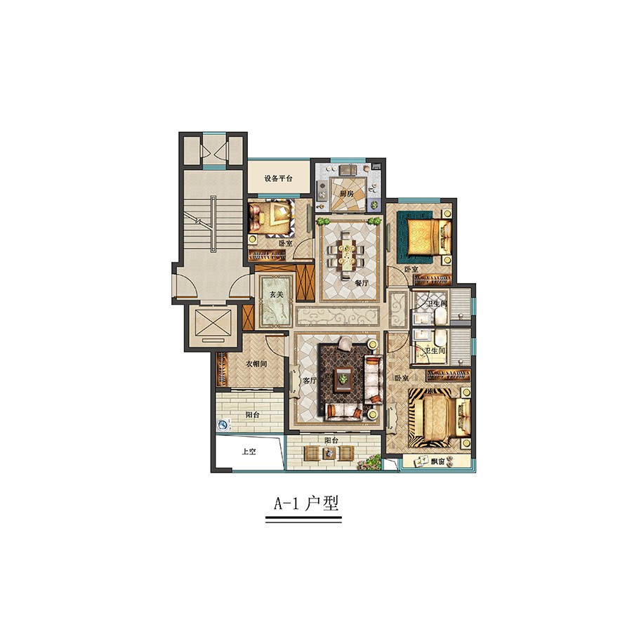 A-1戶型 建筑面積:124㎡