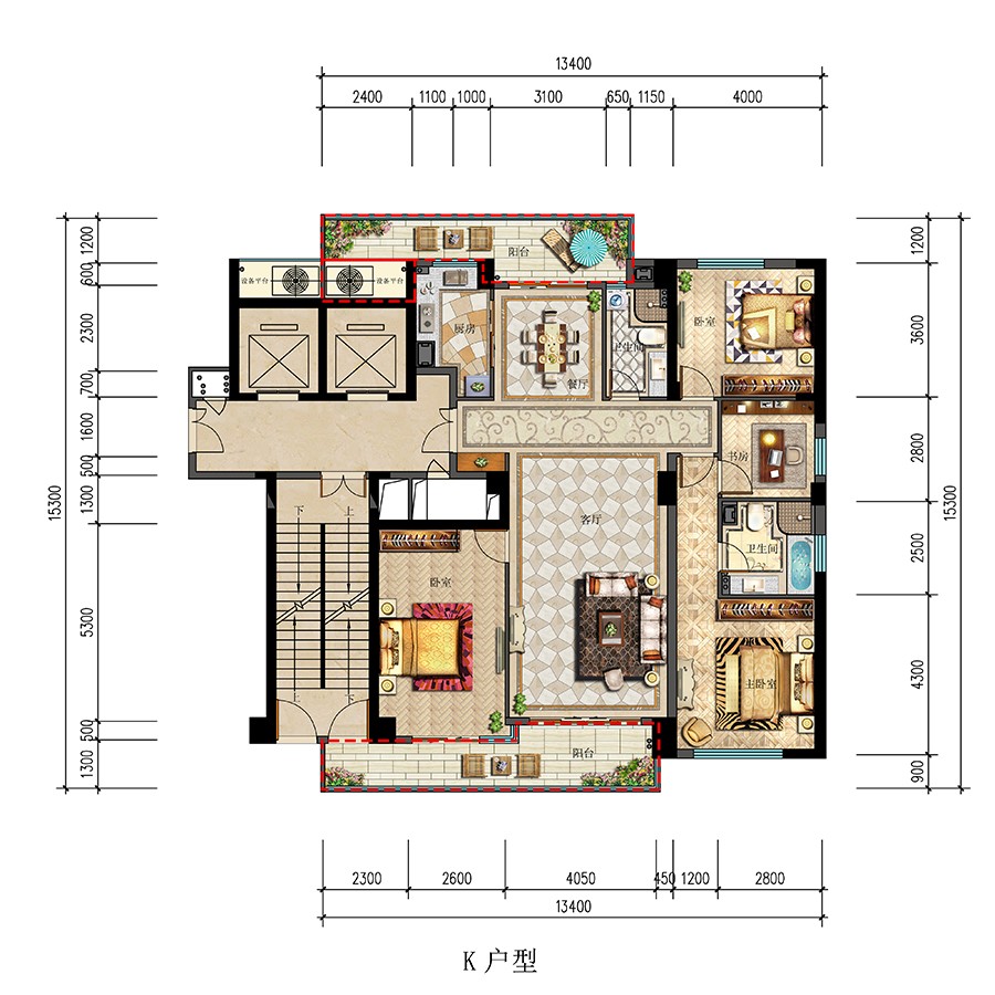 K戶型 建筑面積: