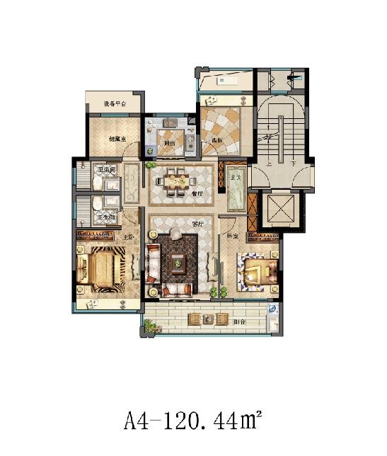 A4戶型 建筑面積:120㎡